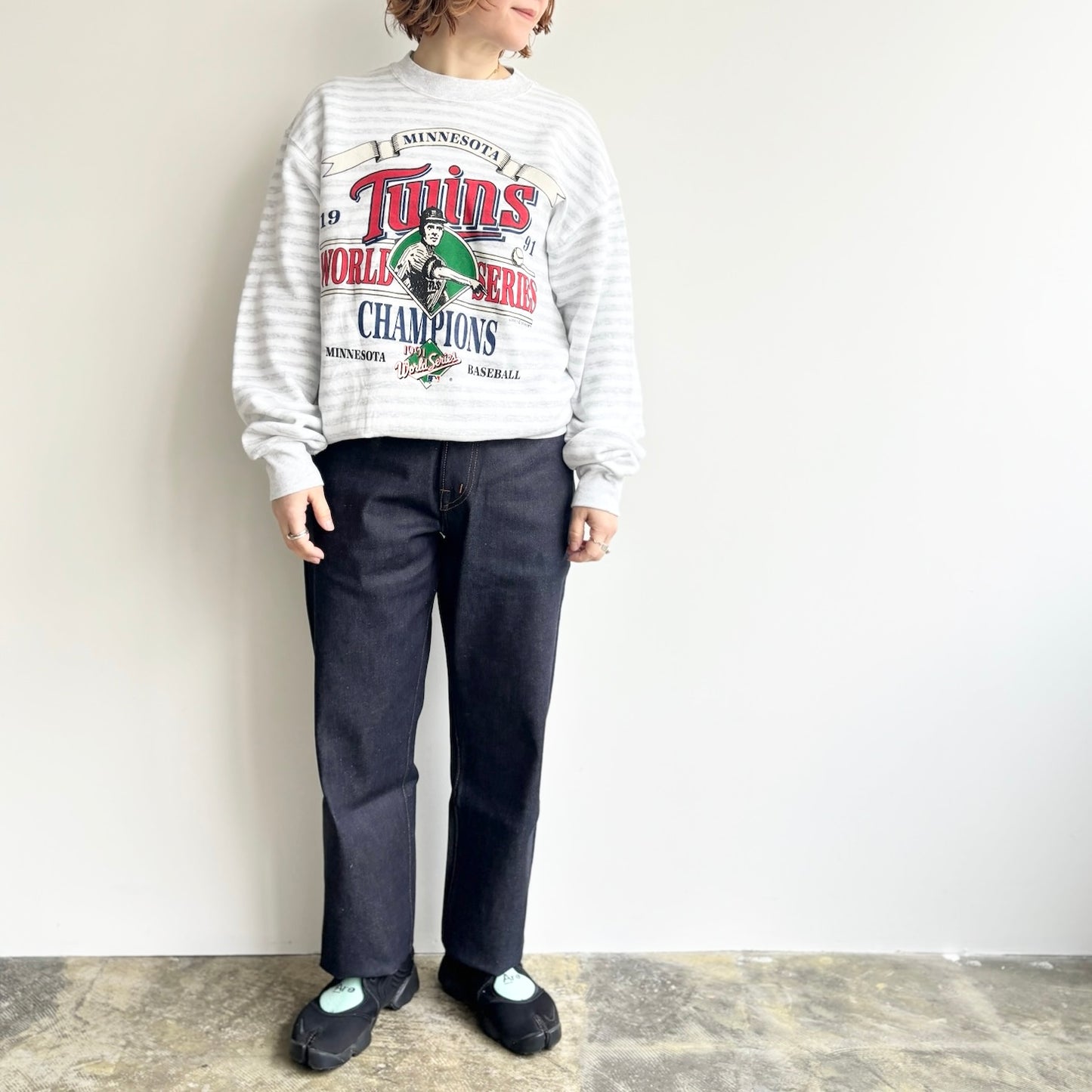 【used】 1991 world series champion Minesota TWINS border sweat 0220-3JS