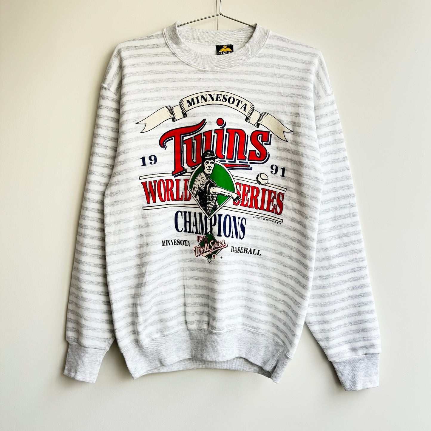 【used】 1991 world series champion Minesota TWINS border sweat 0220-3JS