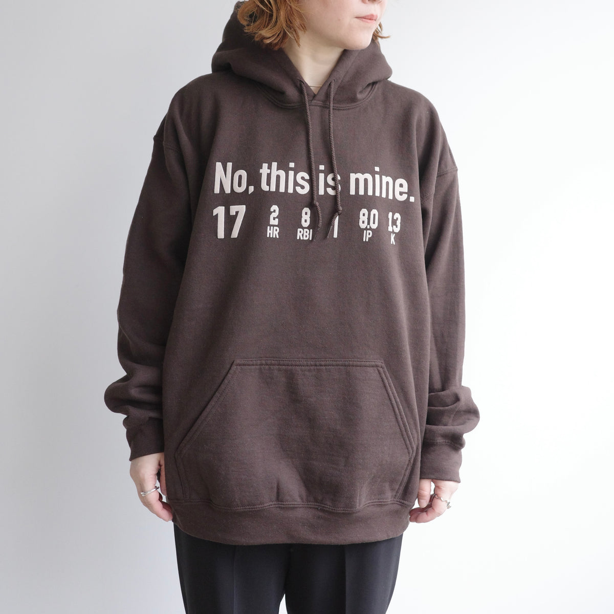 JHANKSON "No, this is mine." hoody sweatshirt with brushed lining