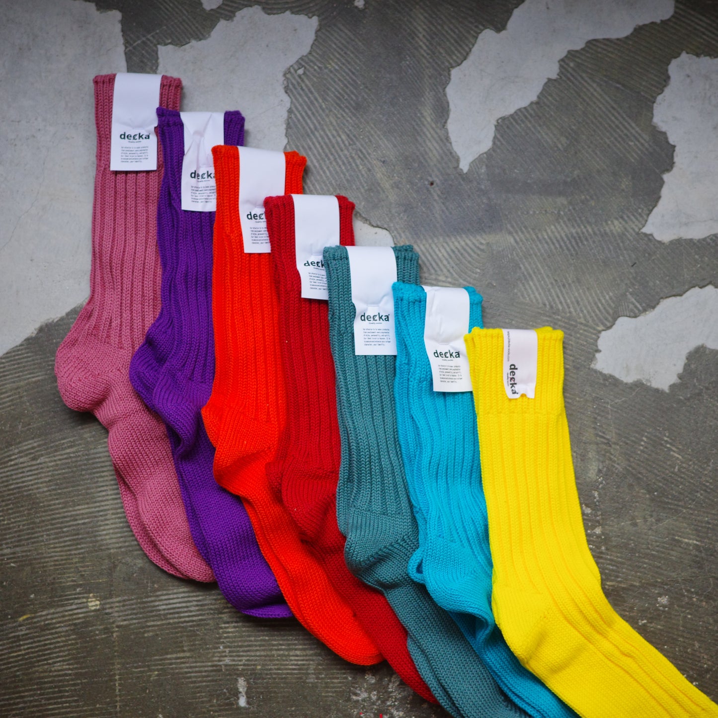 decka デカ RIB SOCKS リブソックス カラーソックス 日本製 made in japan