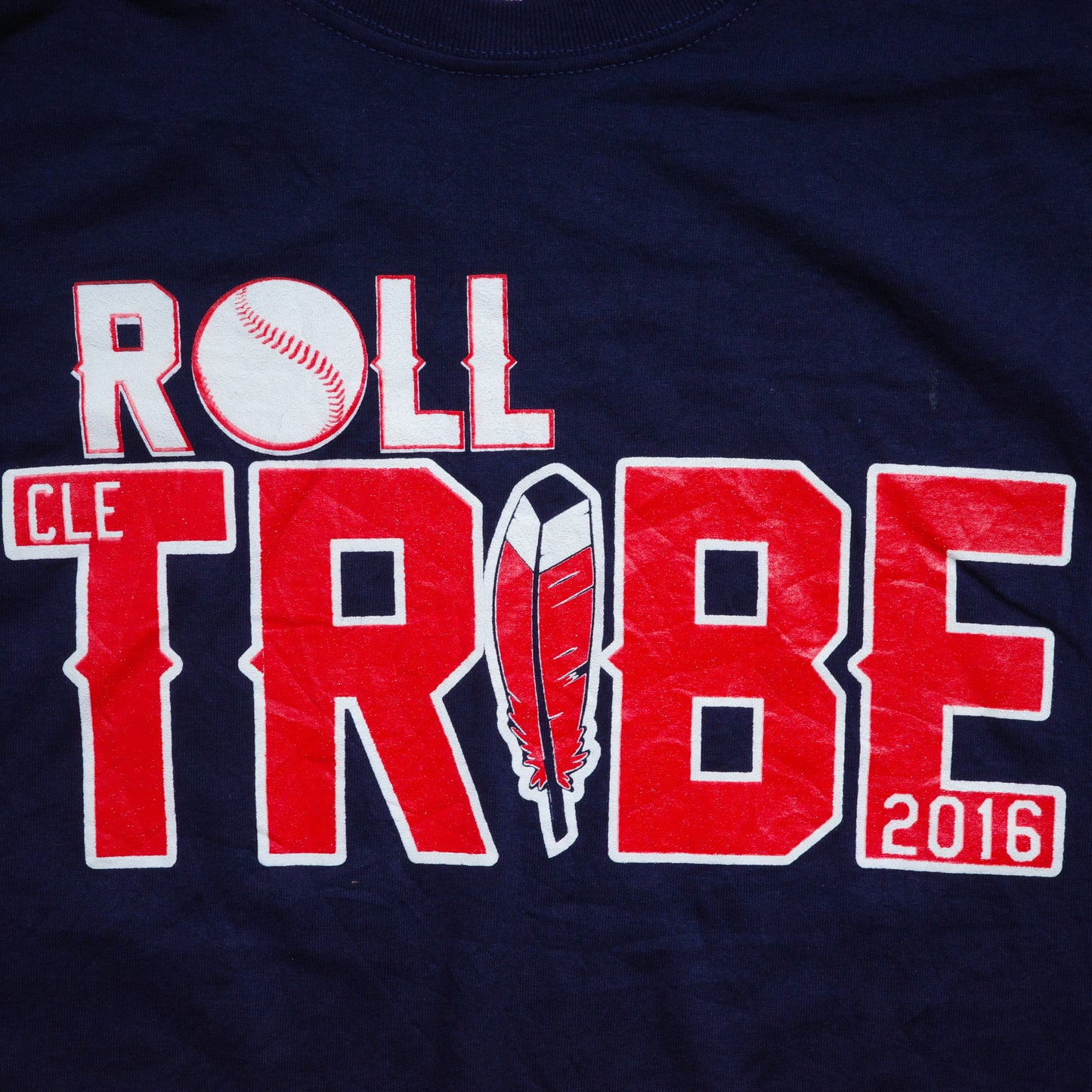 【used】2016 CREAVELAND ROLL TRIBE tee 野球 baseball JERZEES
