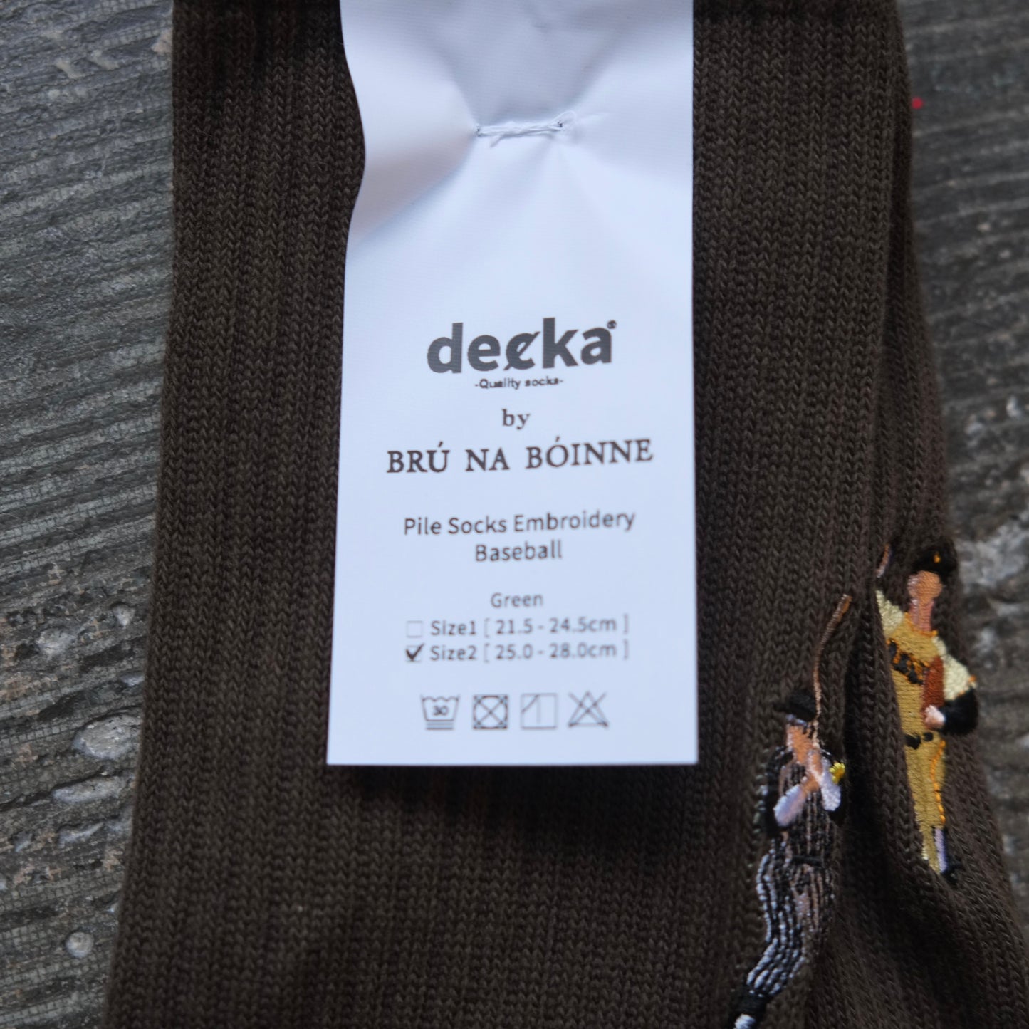 decka by BRU NA BOINNE Pile socks embroidery Baseball
