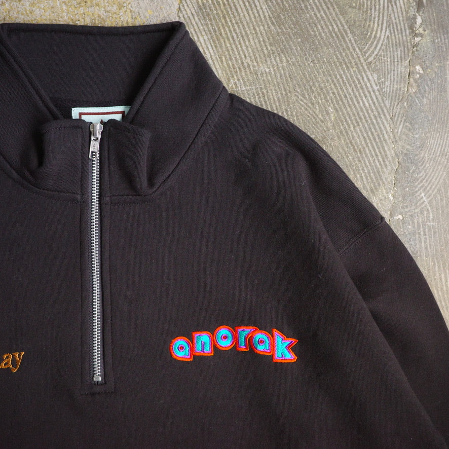 ANORAK CLUB アノラッククラブ "Dreamy Game Day" HALF ZIP sweat  裏毛 スウェット