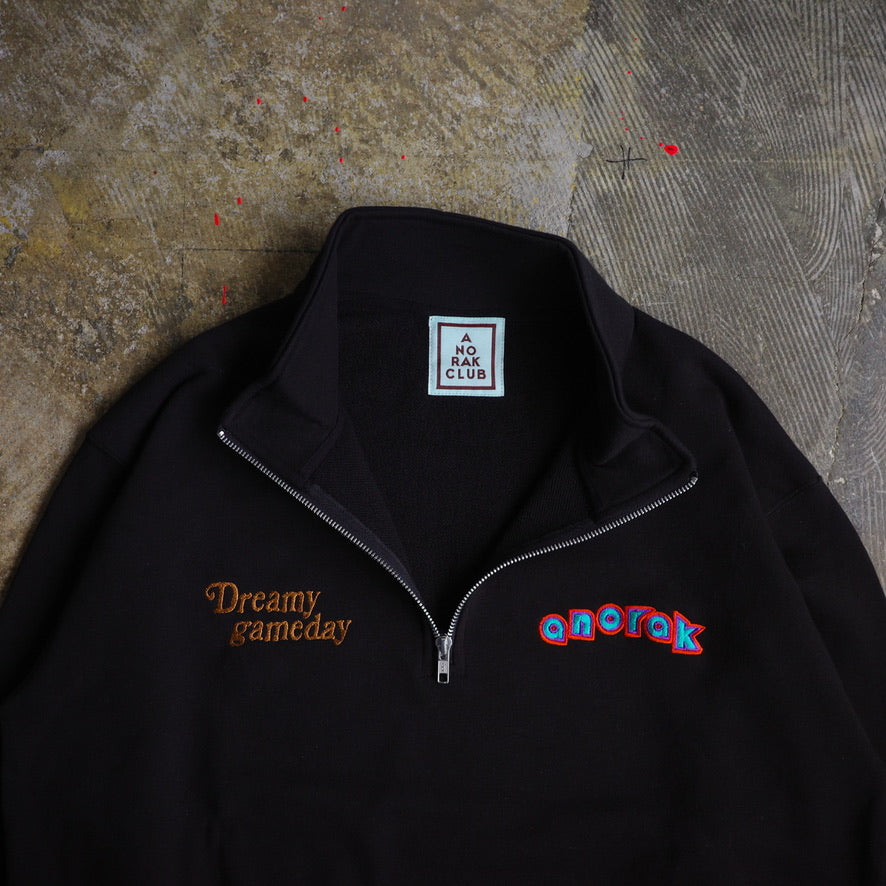 ANORAK CLUB アノラッククラブ "Dreamy Game Day" HALF ZIP sweat  裏毛 スウェット