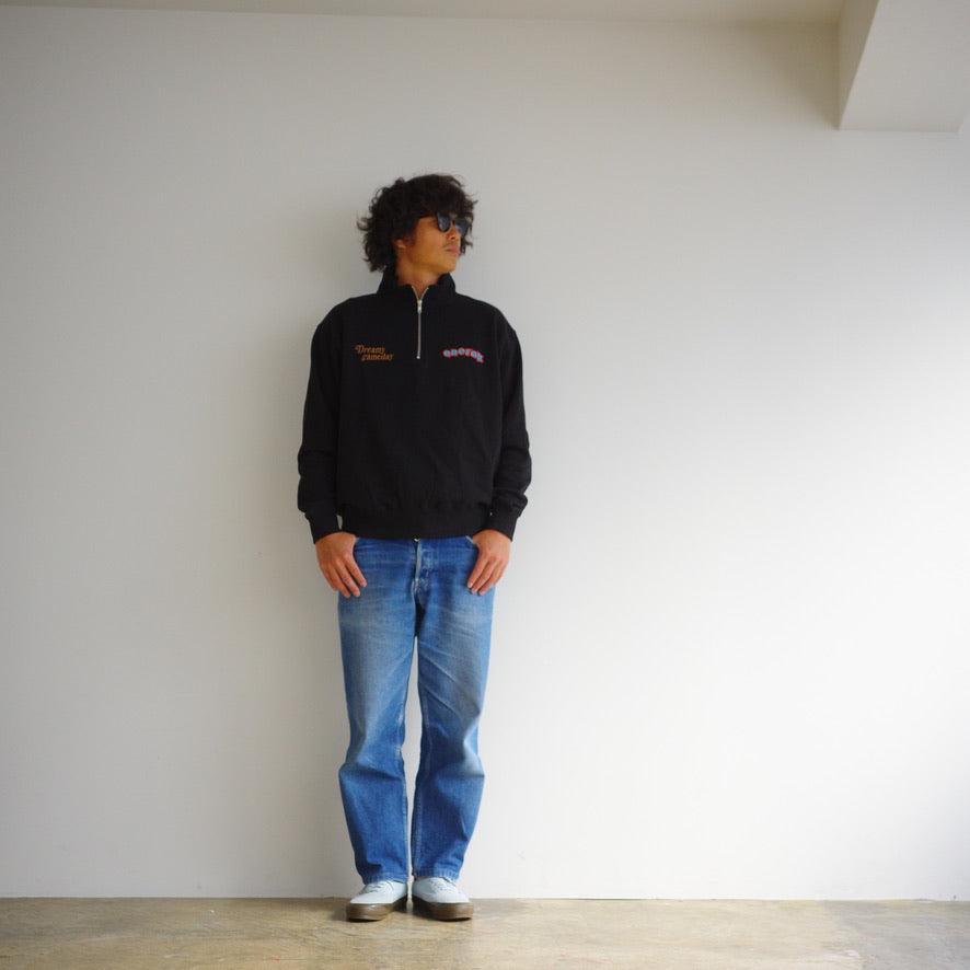 ANORAK CLUB アノラッククラブ "Dreamy Game Day" HALF ZIP sweat  裏毛 スウェット