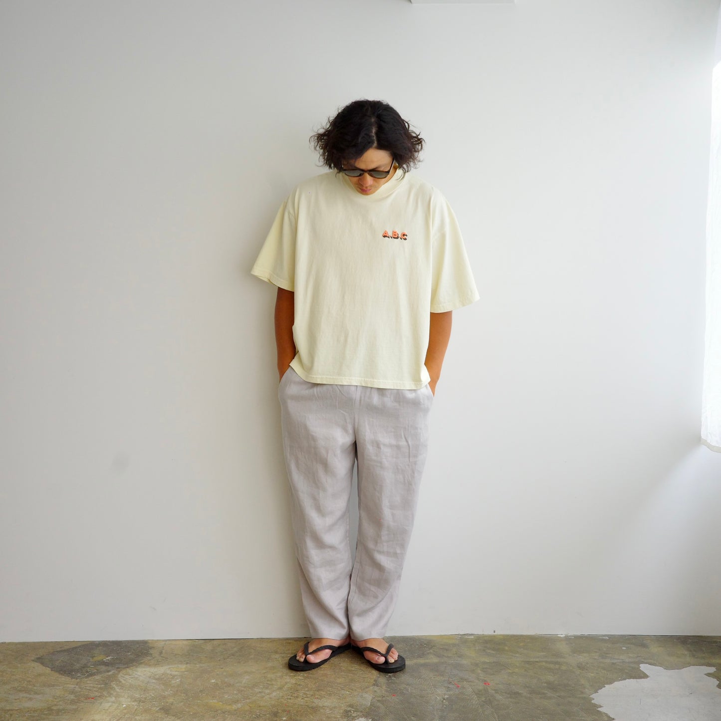 "LA Dreamy game day" 7.5oz Garment Dye tee ANORAK CLUB アノラッククラブ T-shirts