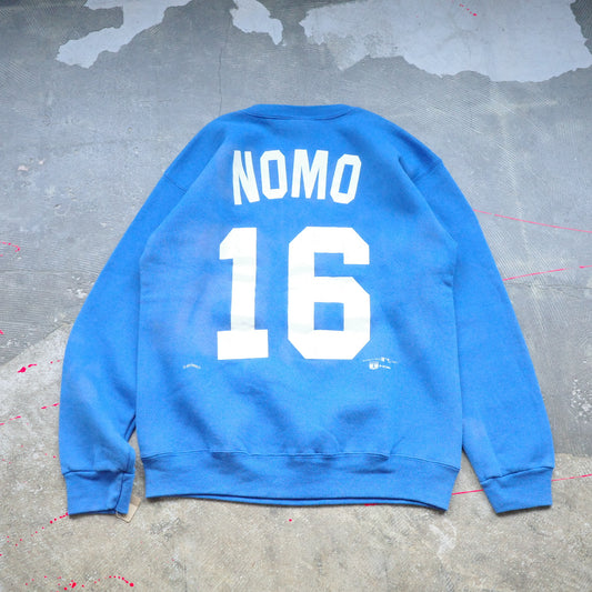 【used】NOMO 16 Los Angels Dodgers 裏起毛 crewneck sweat  MLB NUTMEG