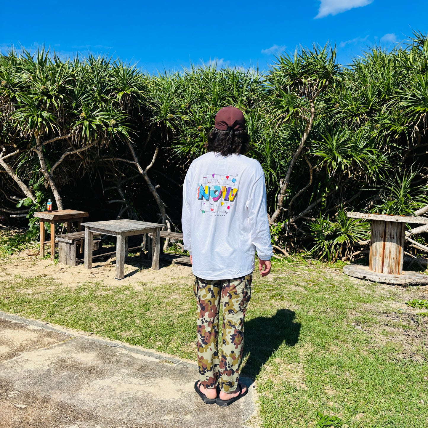 teen runnings "NOW" × ANORAKCLUB Long sleeve tee   saunacool サウナクール アノラッククラブ ロンT