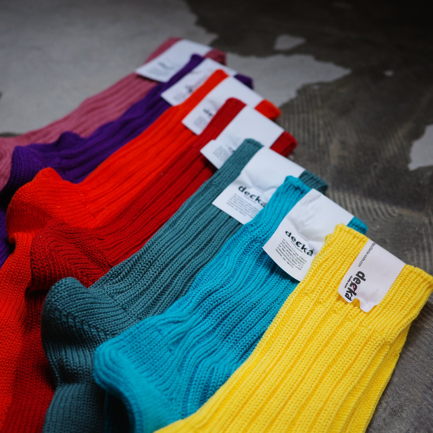 decka デカ  RIB SOCKS リブソックス カラーソックス　日本製　made in japan