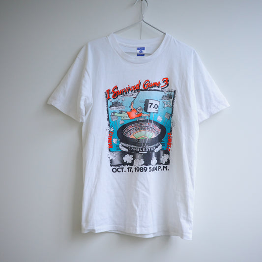 【vintage】"LOMA PRIETA" earthquake tee CANDLESTICK PARK MLB