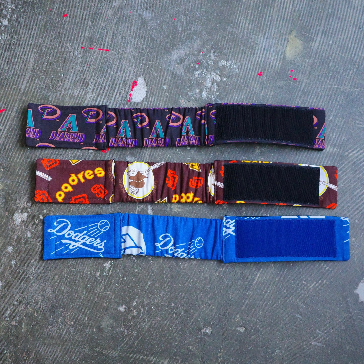 vintage fabric cycling ankle strap MLB dodgers padres diamondbacks