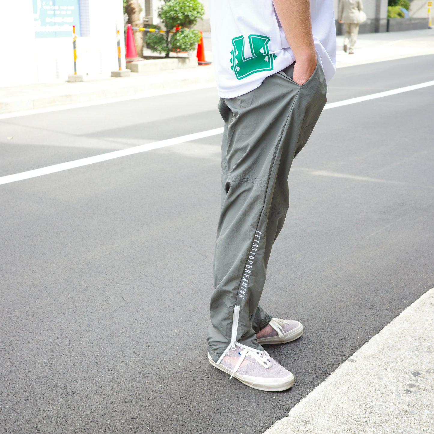 ANORAK CLUB  -LET'S STOP DREAMING-  NYLON TRACK PANTS  アノラッククラブ
