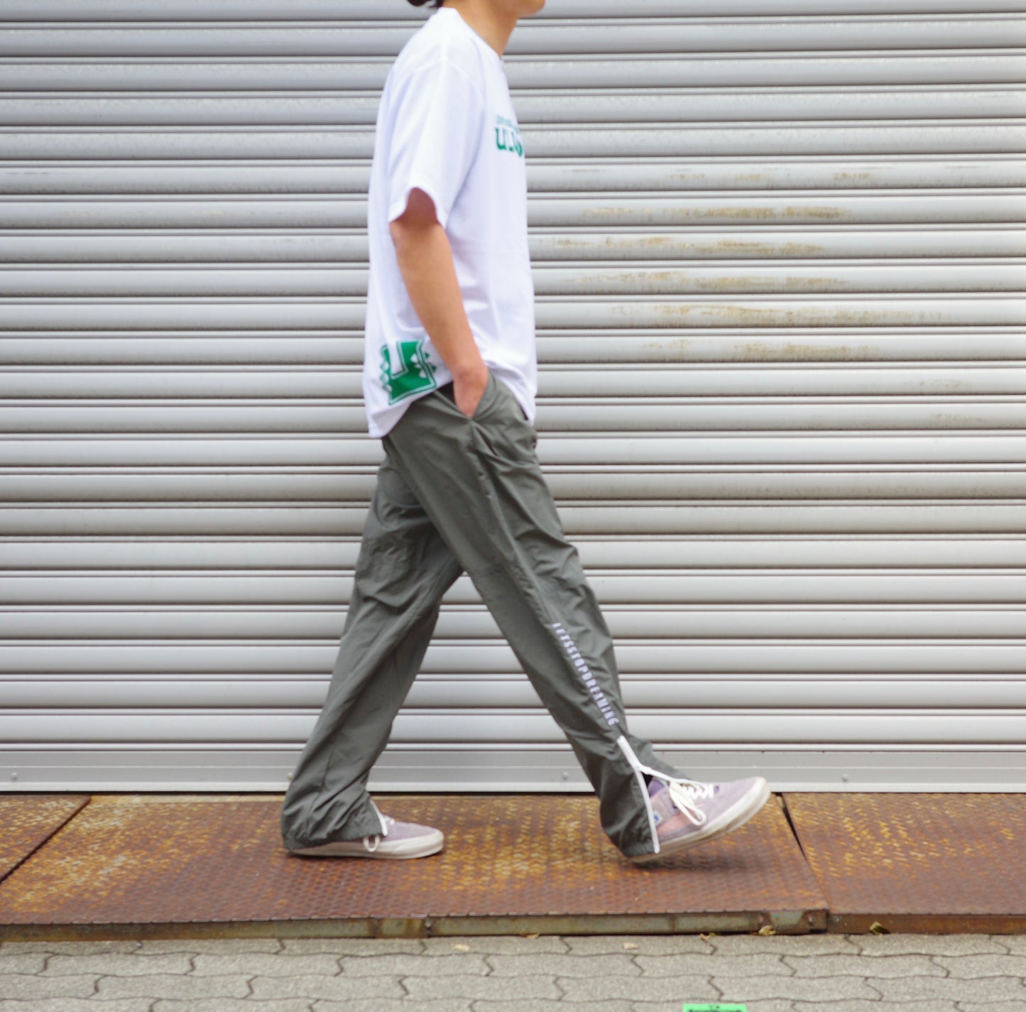 ANORAK CLUB  -LET'S STOP DREAMING-  NYLON TRACK PANTS  アノラッククラブ