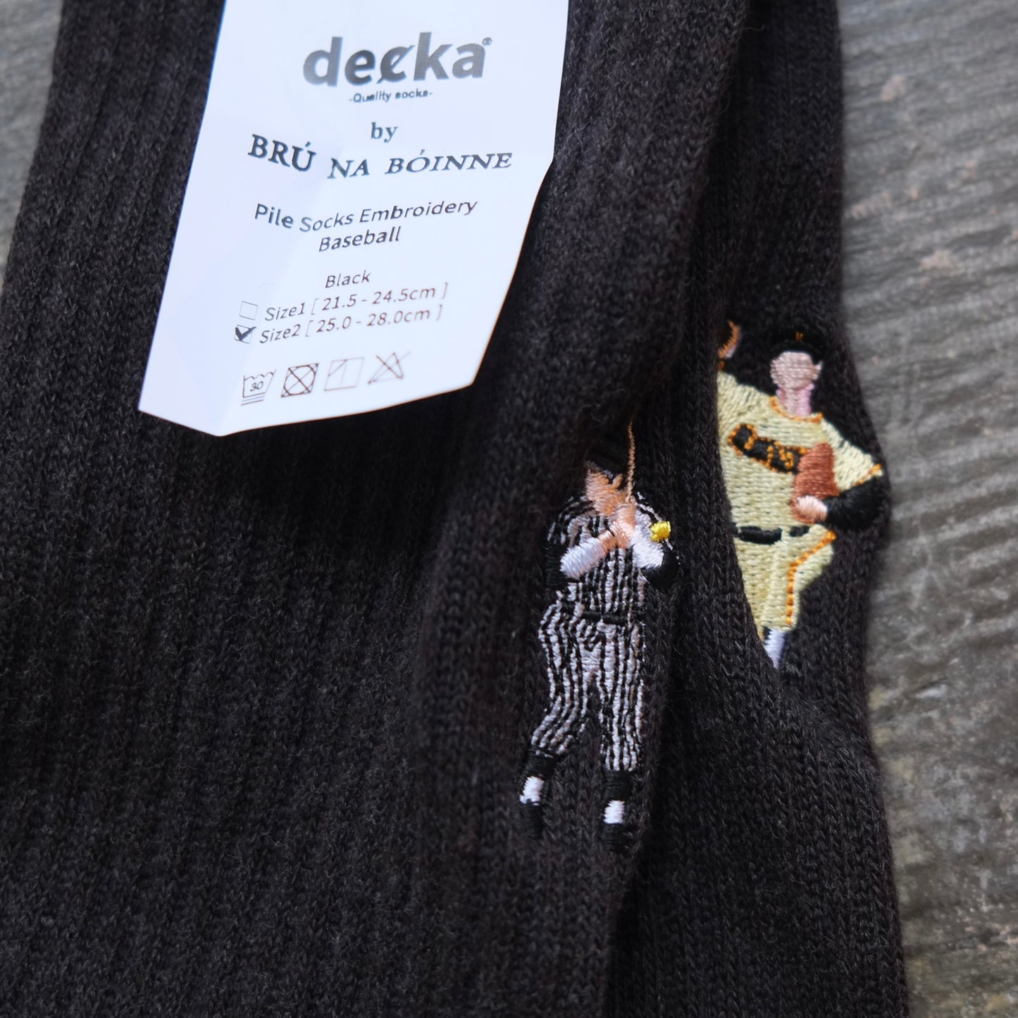 decka by BRU NA BOINNE  Pile socks embroidery Baseball