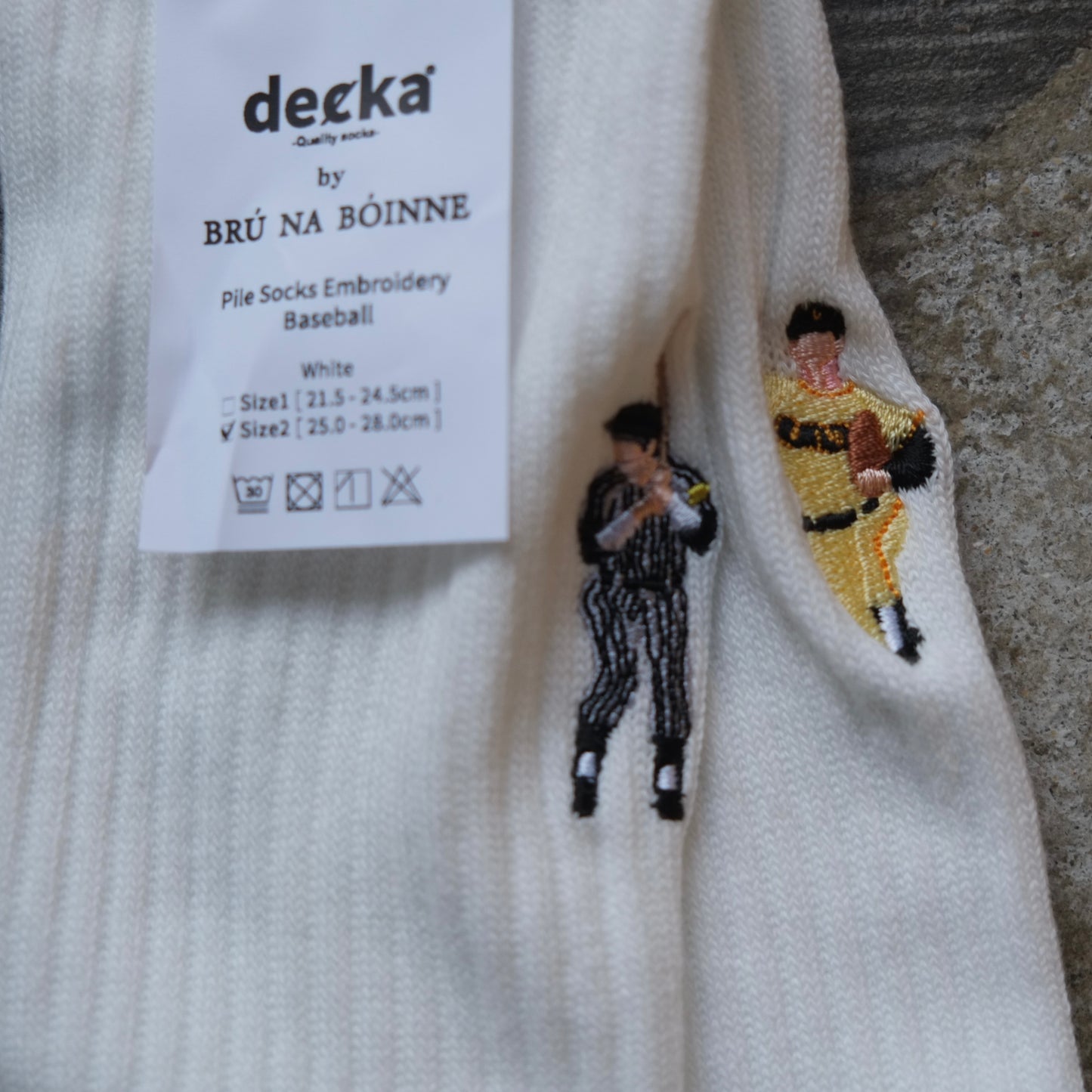 decka by BRU NA BOINNE  Pile socks embroidery Baseball